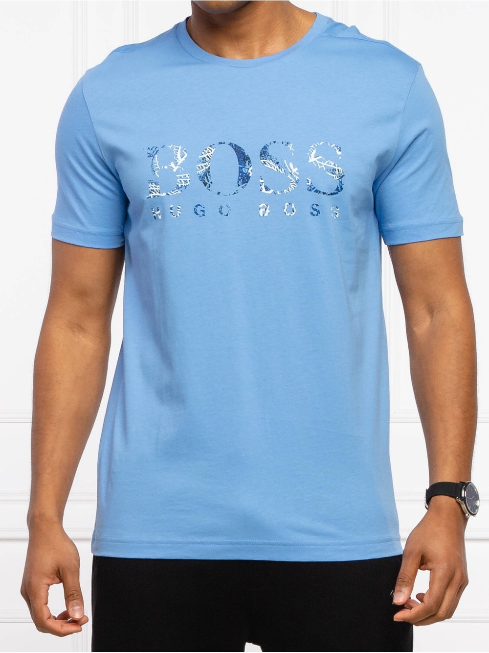 Hugo Boss Men’s Sky Blue Logo Crew T-Shirt